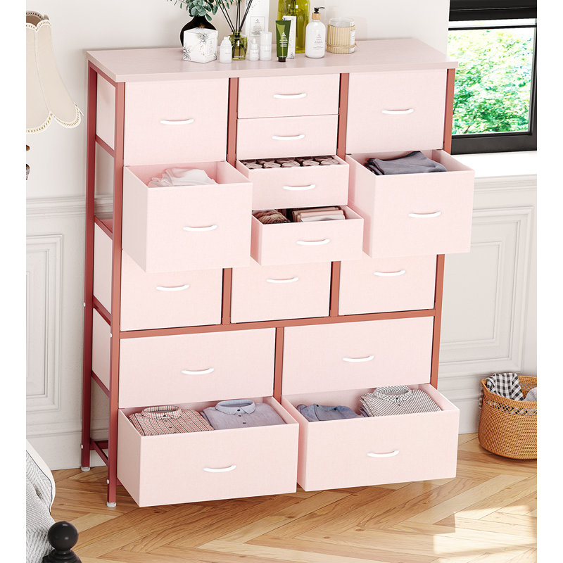 15 Drawer Storage Drawer, Pink