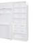 Lit escamotable double pleine grandeur avec placard, tiroirs et tablettes, blanc-443331662-443331663