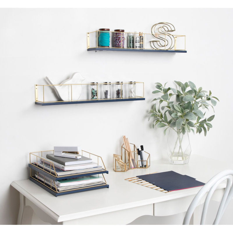 Premont 2 Piece Bracket Shelf, Blue
