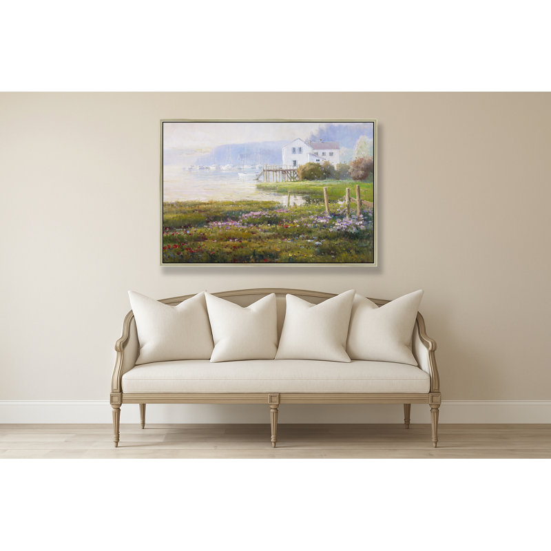 Villa By The Misty Shore Print, 32" H x 42" W, Brown