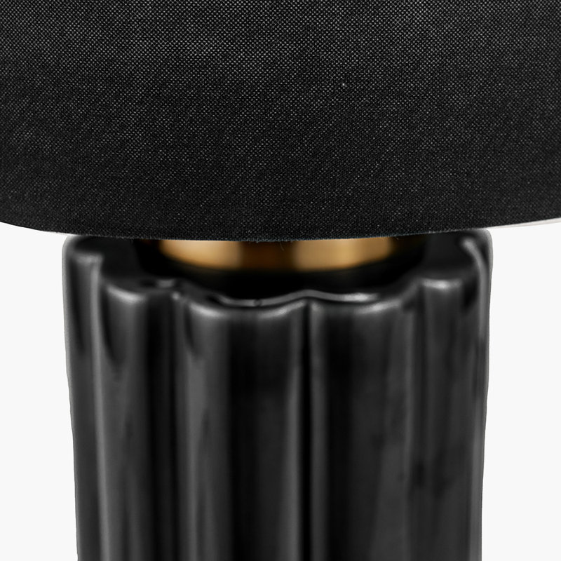 Lushan Ceramic Table Lamp, Black
