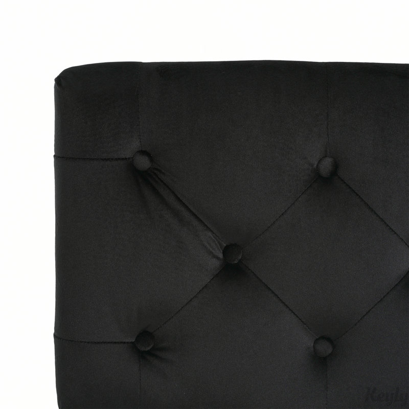 Upholstered Button Tufted Bench, Black