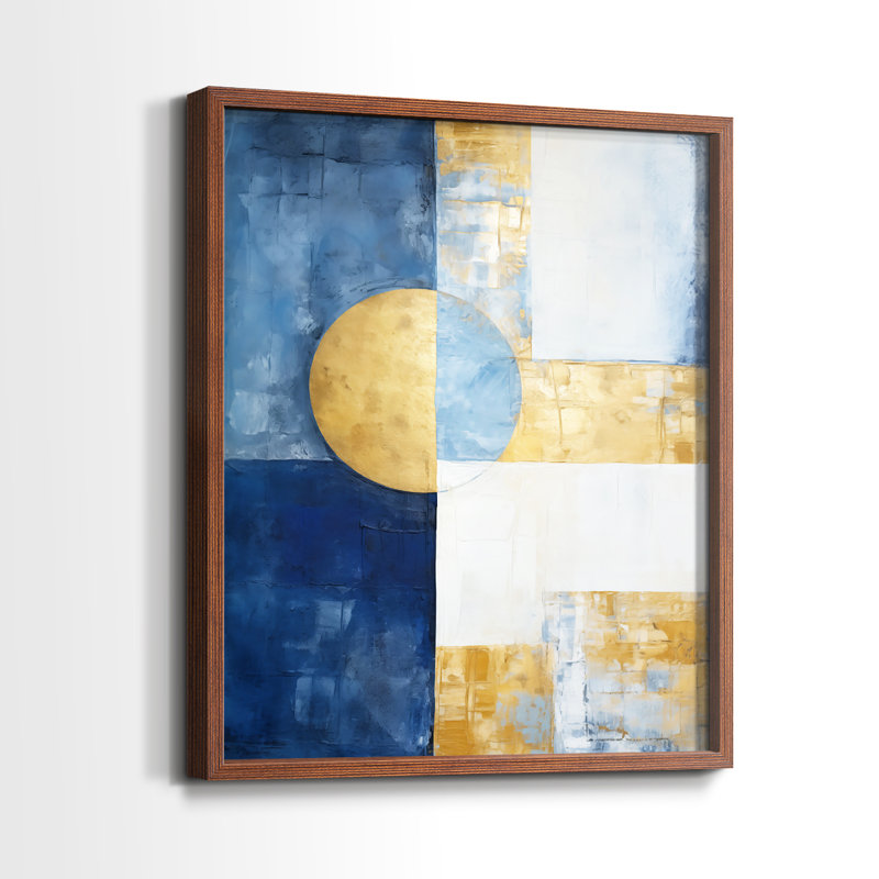 Série ABSTRACT Dxxv - reproduction encadrée de qualité supérieure - prête à être accrochée - aucun clou requis, Noyer