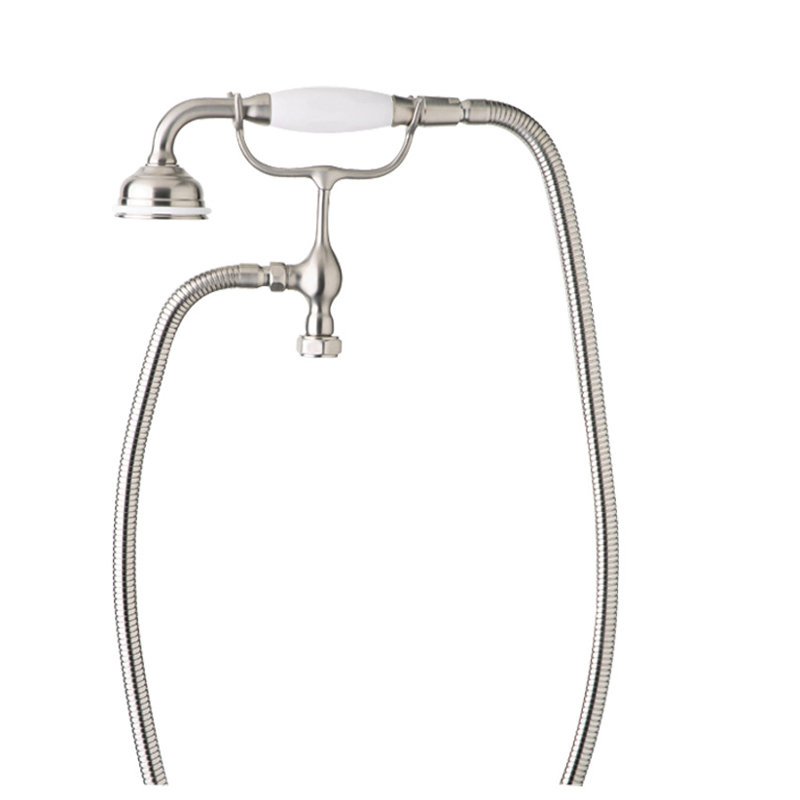 Edwardian™ Handshower/Cradle with White Porcelain Lever Handles