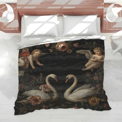 Édredon Swans With Cherub