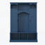 Portemanteau moderne tout-en-un avec tablettes réglables, banc de rangement de style campagnard arqué classique avec armoires latérales doubles, organisateur de hall d'entrée élégant avec 7 crochets pour vestibule, couloir-129935293