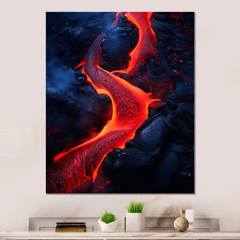 «Volcano Volcanic Symphony» sur métal, H 32 po x l 24 po x P 1 po
