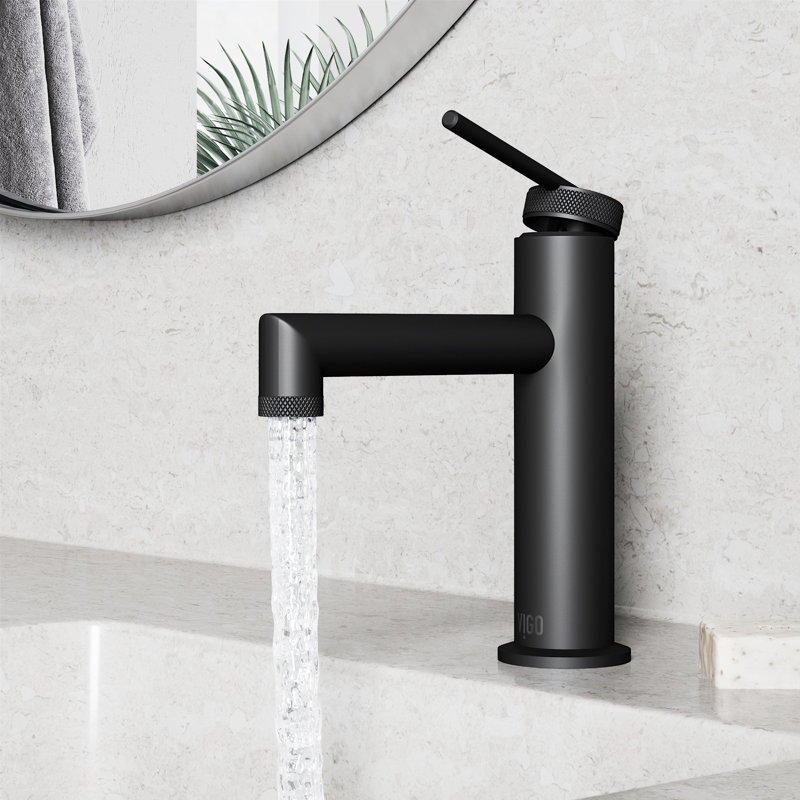 Sterling 7" H Single Handle Single Hole Bathroom Faucet, Matte Black