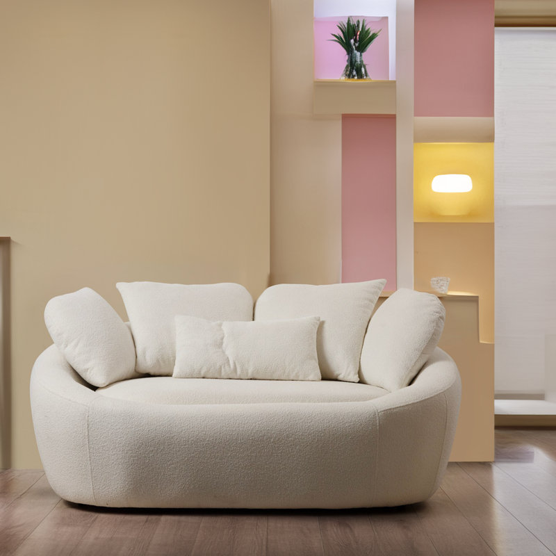2-Seat Sofa Loveseat With 4 Pillows