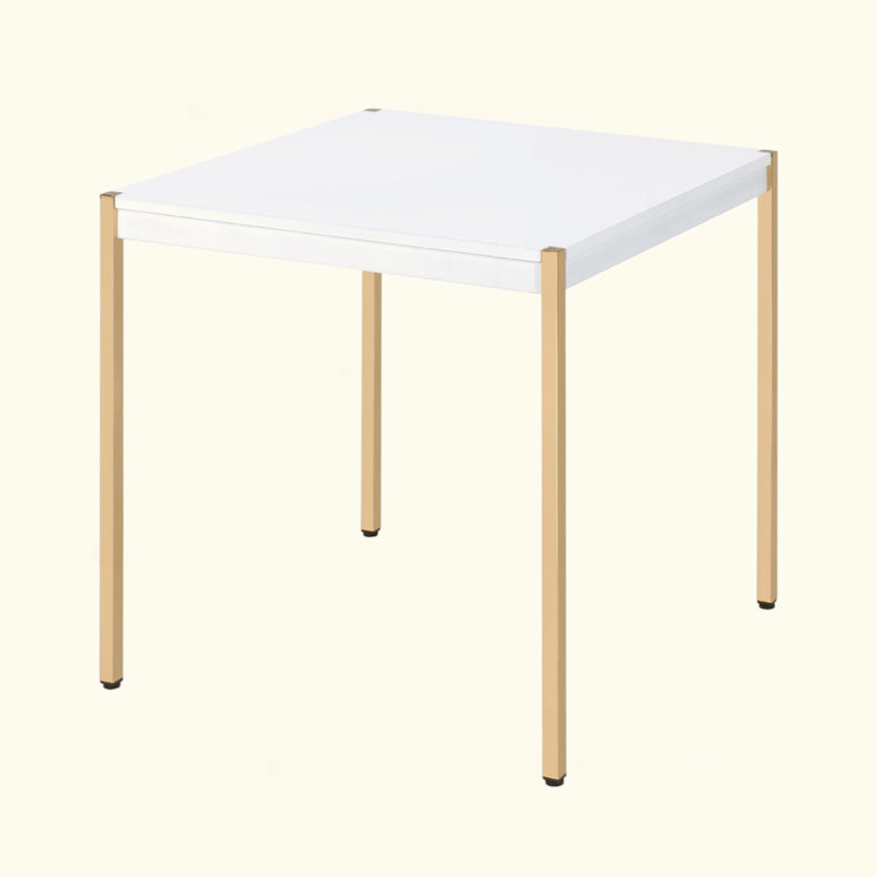 Square Top End Table With Metal Legs