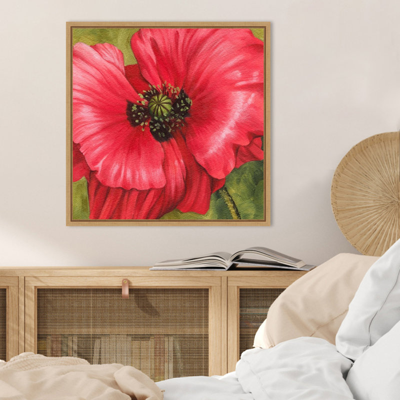 «Vivid Poppy II» par Grace Popp, reproduction d'art sur toile encadrée, H 22 po x l 22 po