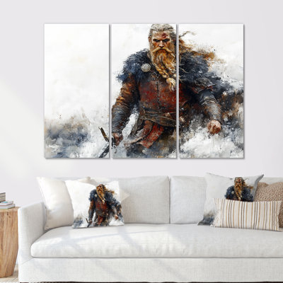 Warrior Red Viking Portrait - Ensemble de décorations murales Warrior Viking