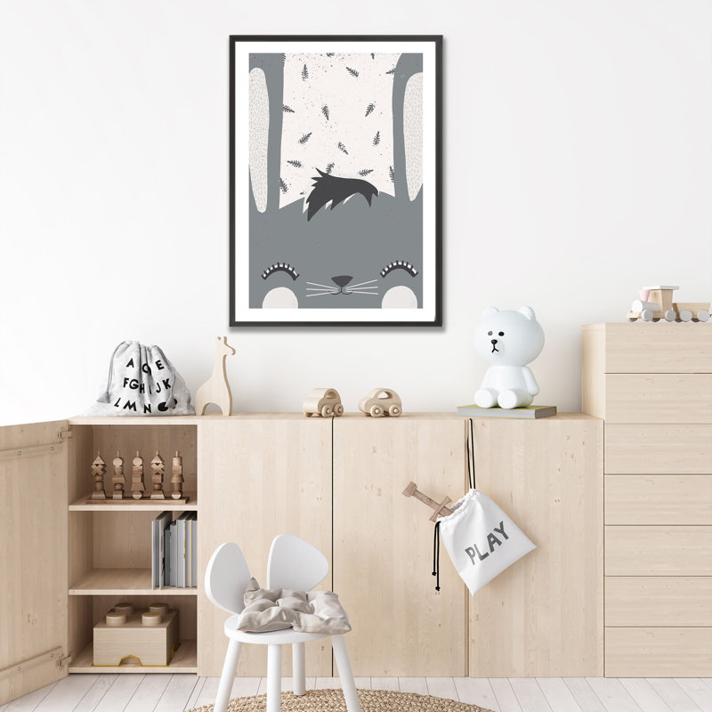 Pop Art & Retro Little Bunny Framed Art, 16" H x 12" W x 1" D