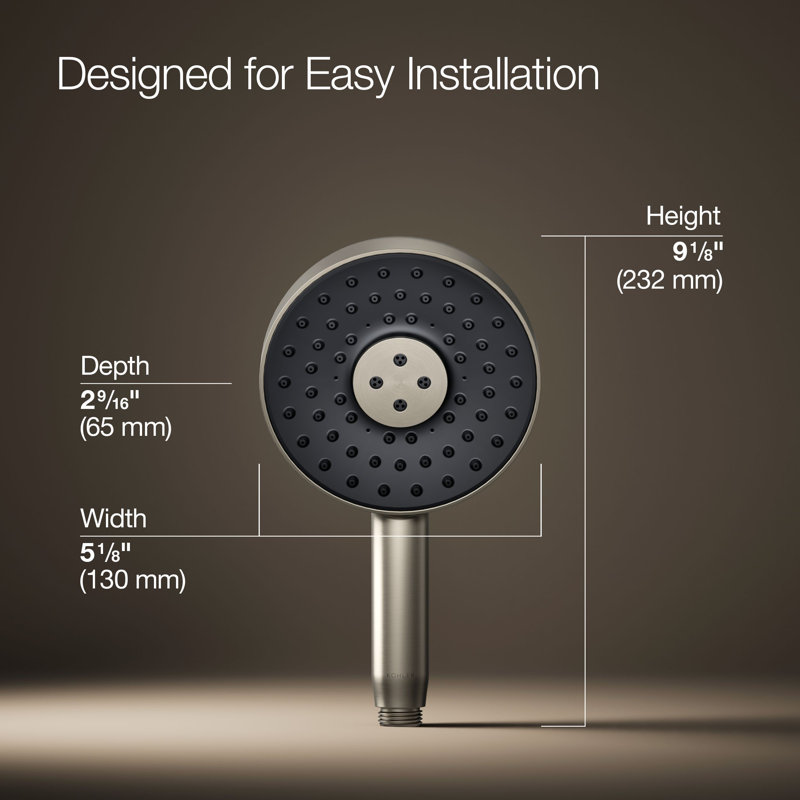 Statement 2.5 GPM Round Multifunction Handshower With Katalyst Air-Induction Technology, Vibrant Brushed Nickel