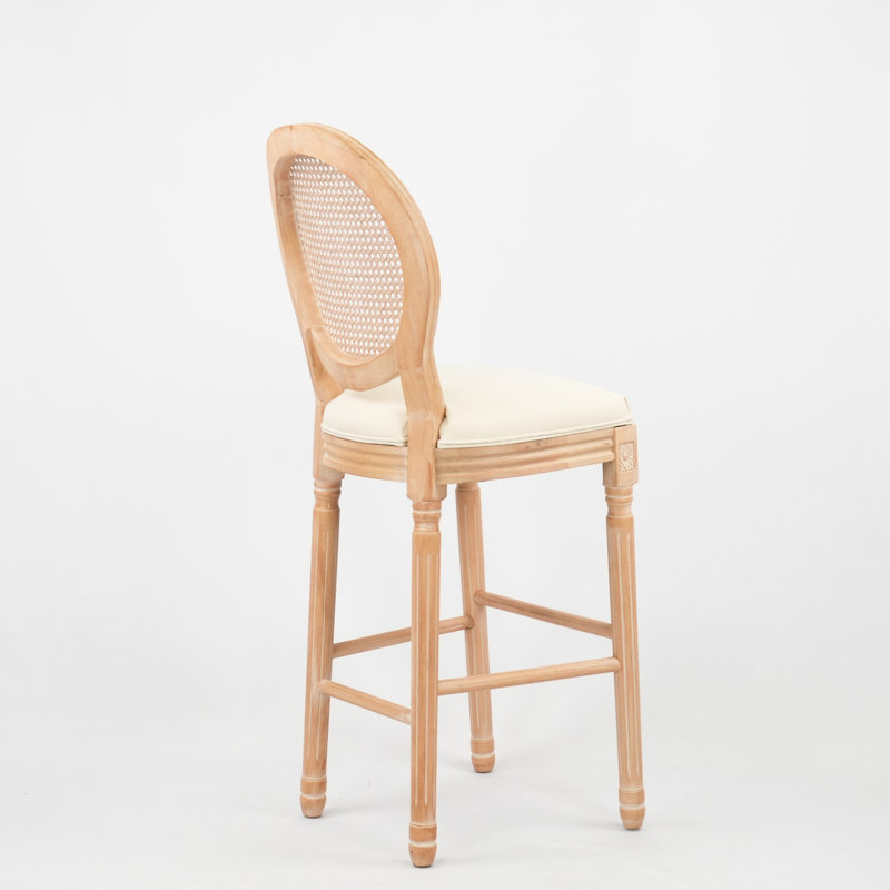 Bois confortable avec dossier et coussin beige - Structure rembourrée de conception moderne de qualité durable