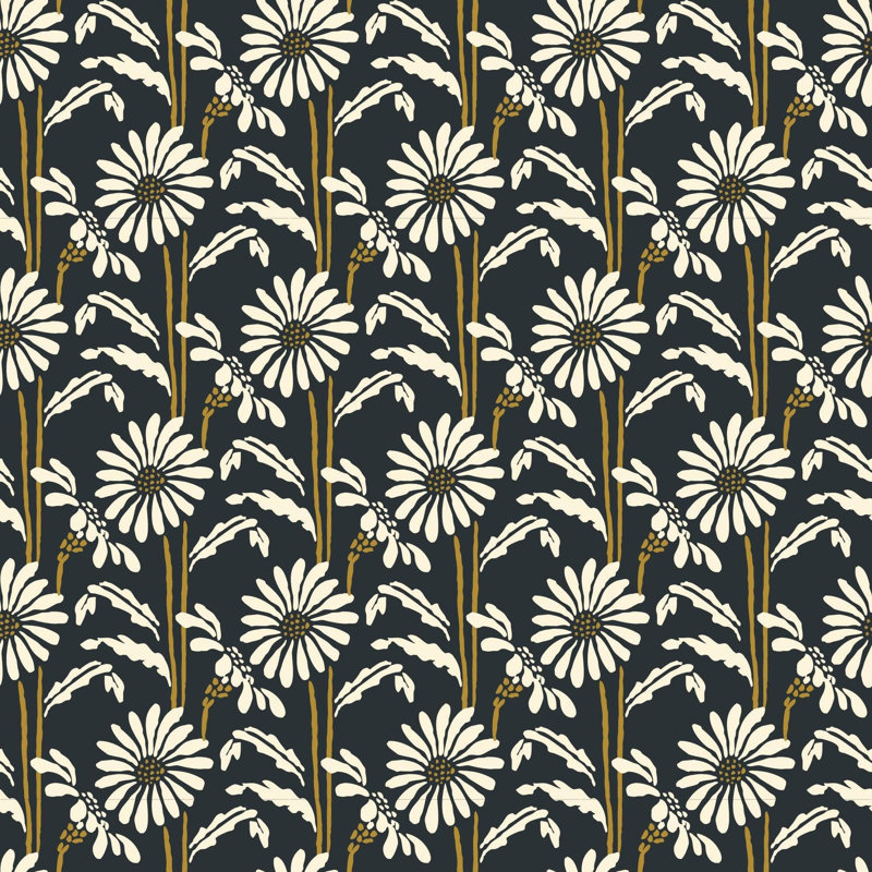 Woodland Bloom - Floral Wallpaper, Apricot, Premium Paper