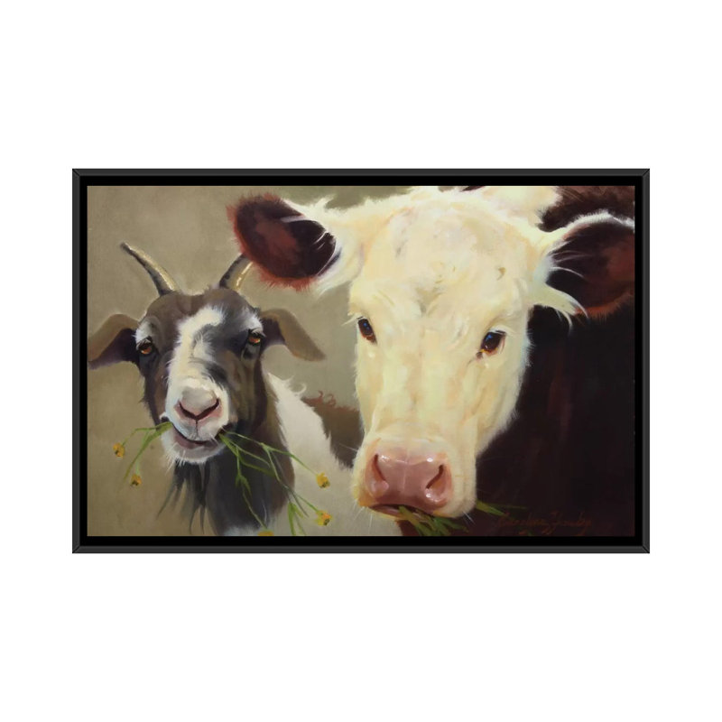 «Farm Pals I», impression sur toile, H 18 po x l 26 po x P 1,5 po, Toile encadrée noire