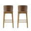 Tabouret de bar d'intérieur en bois, finition noyer, ensemble de 2