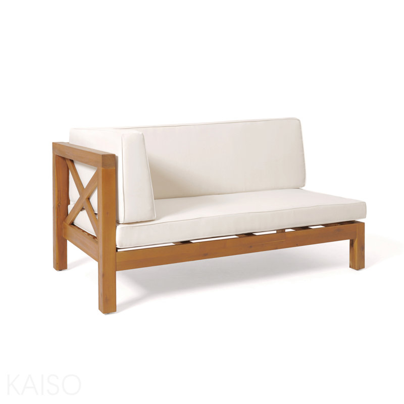 X-Back Left Corner Bench, Beige