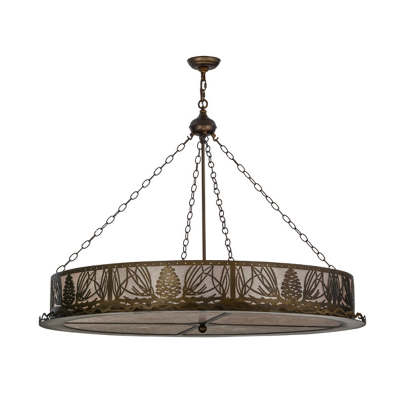 Mountain Pine 8 - Light Drum Chandelier