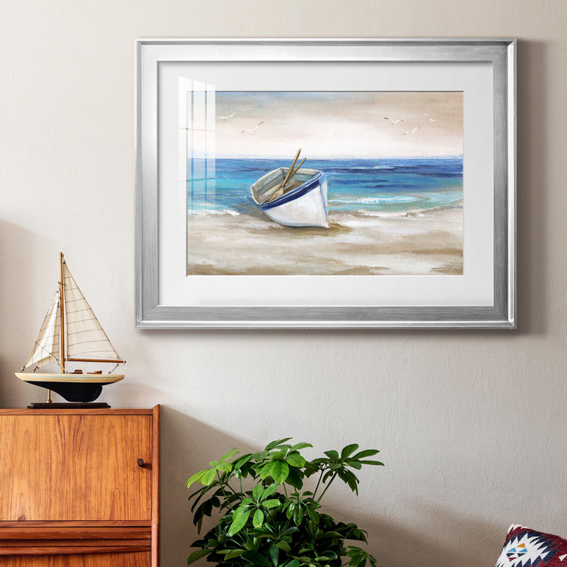 Shore Excasion - Peinture encadrée, Argent, H 30,5 po x l 42,5 po x P 1,5 po