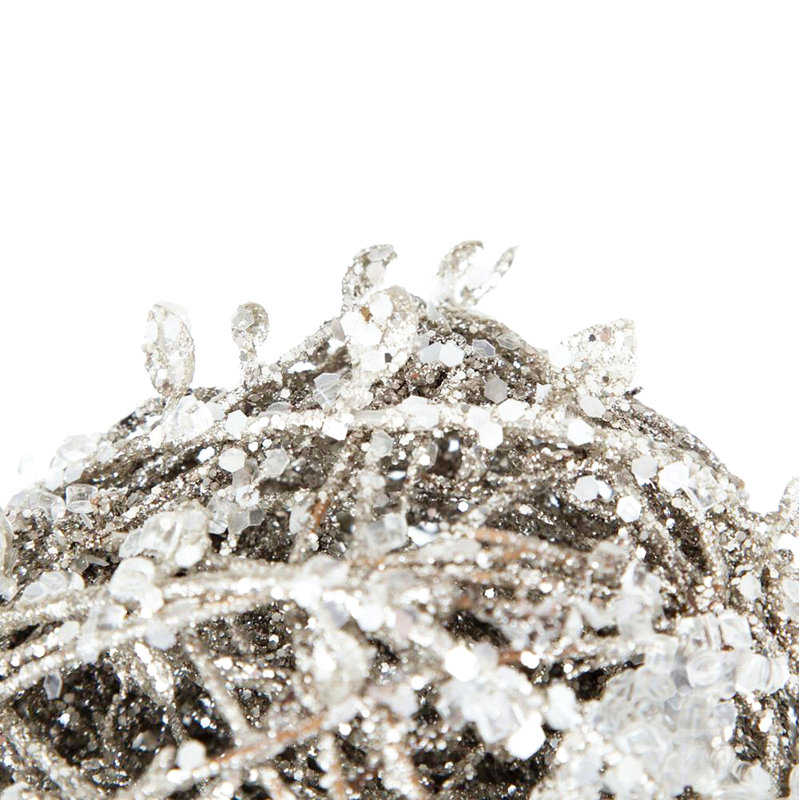 D4.5 "feuille glacée / boule de brindilles, boules suspendues décoratives pour décoration de fêtes, ensemble de 4