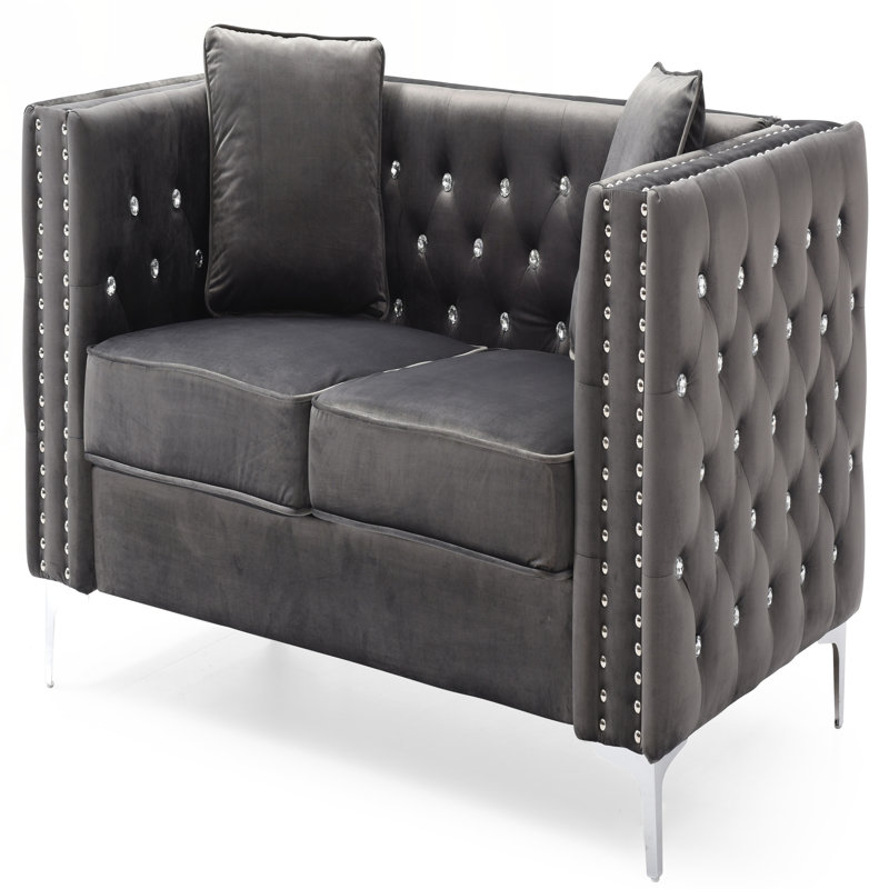 Causeuse contemporaine stylisée grise, Gris
