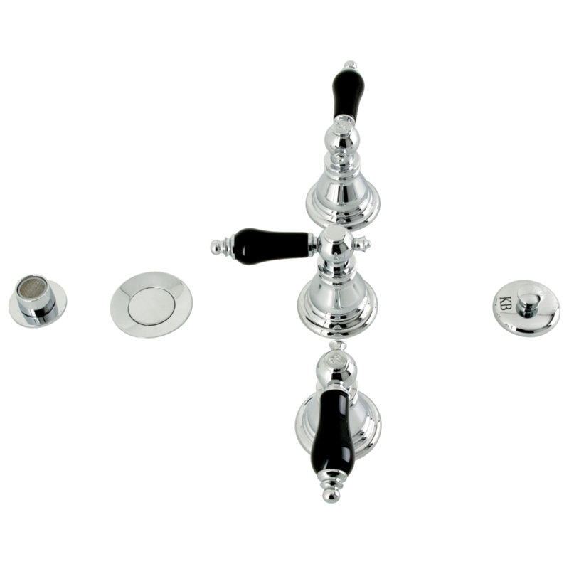 Robinet de bidet vertical à trois poignées Duchess, Chrome poli