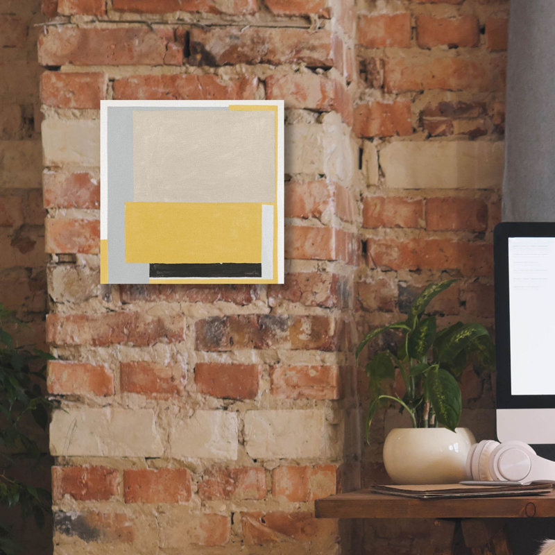 «Finding My Way 2 Yellow» par Danhui Nai, art mural sur toile, H 12 po x l 12 po