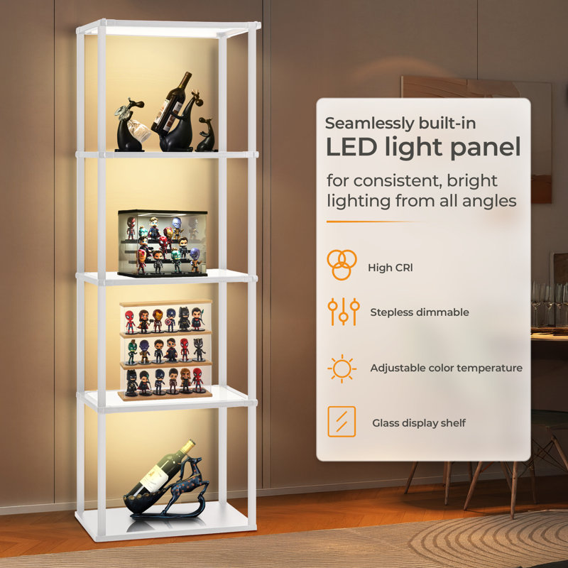 Lampe sur pied colonne 65 "avec télécommande. Contrôle complet de la luminosité et changement de couleur, Blanc