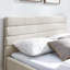 Grand lit rembourré avec tiroirs sous le lit, cadre rembourré confortable et tête de lit - beige-343536520