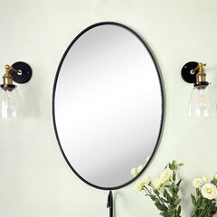Metal Frame Oval Mirror - 40W x 30H