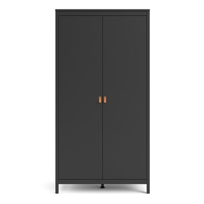 Larenza 2 Door Solid Wood Wardrobe, Black