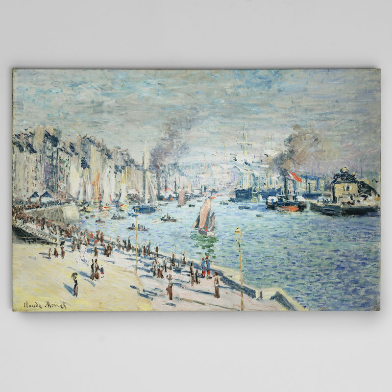 « old outer harbor » par claude monet, reproduction d’art encadrée, H 32 po x l 48 po x P 1,5 po