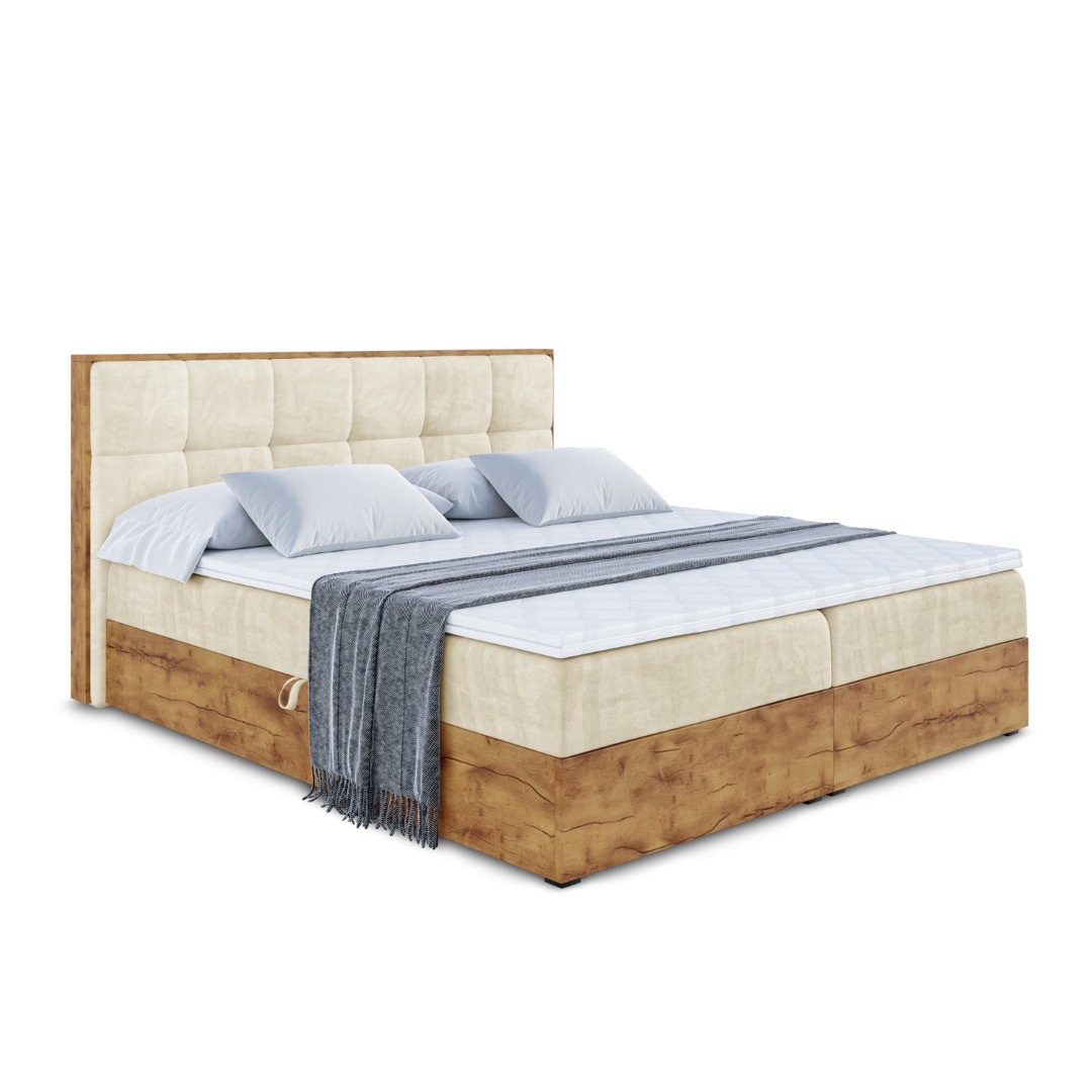 Boxspringbett Annetraude mit Topper und Bettkasten