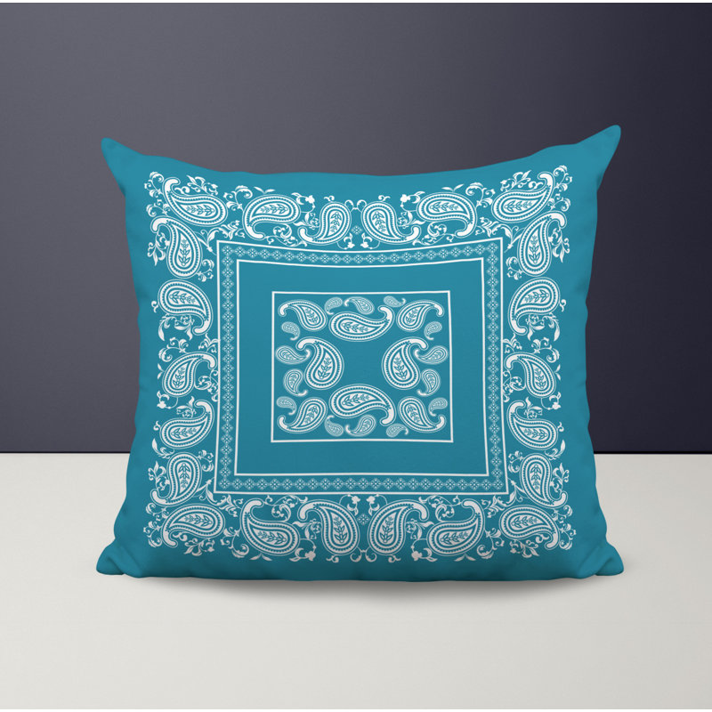 Housse et insert de coussin décoratif en polyester, L 19 po x H 19 po, Turquoise