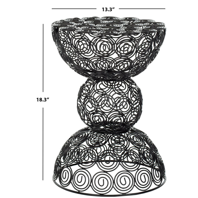 Grid Iron Accent Stool, Black