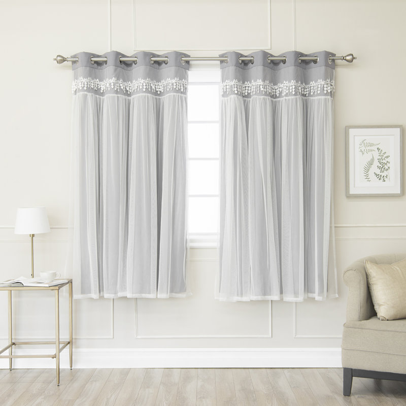Loar Room Darkening Thermal Curtain Panels, Gray, 52" W x 63" L