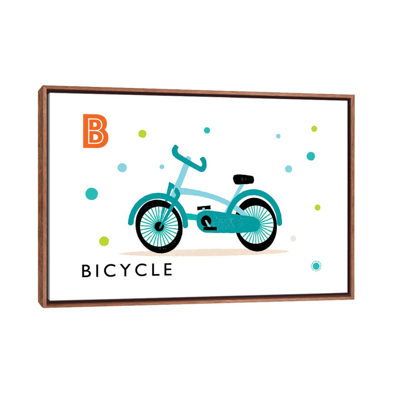 «B Is» pour vélo - impression, Pas de tapis, Toile avec cadre brun, H 18 po x l 26 po x P 1,5 po