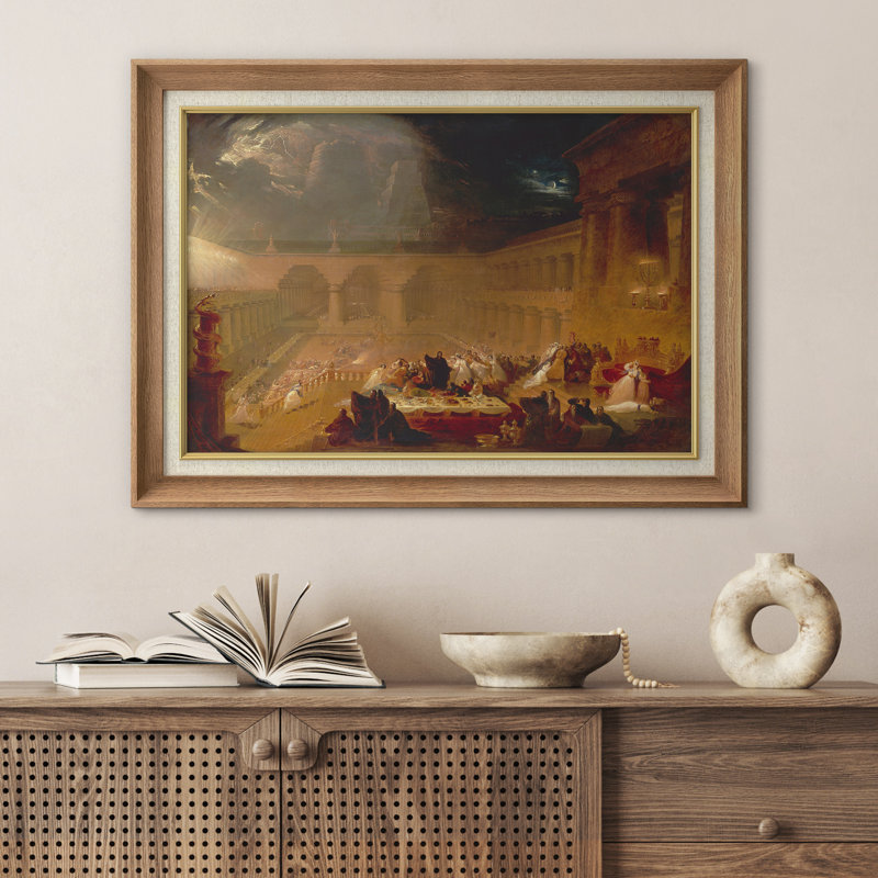 Biblical Banquet Scene, H 26 po x l 36 po, Cadre naturel haut de gamme