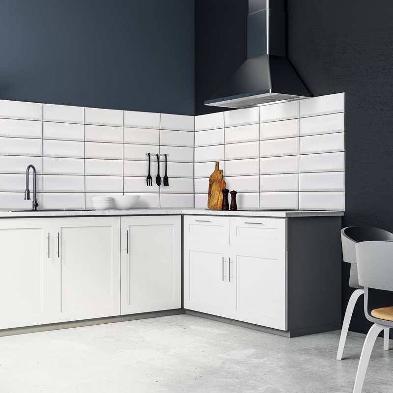 19" x 38" 3D Wall Panel, White/Black