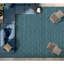 Hand Knotted Striped Area Rug in Blue/Green-1818340962