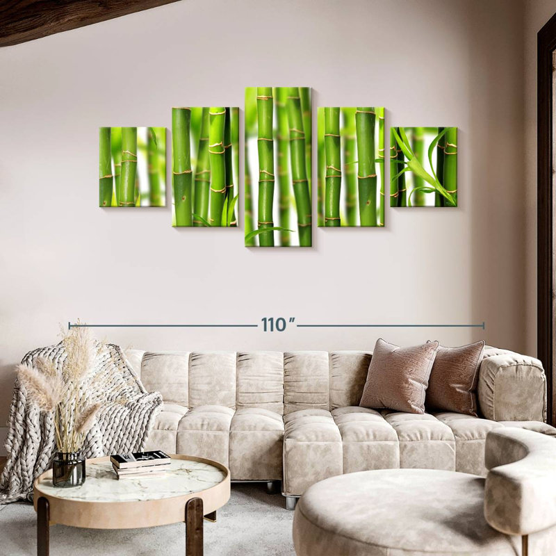 Green Bamboo Grove, 42" H x 92" W