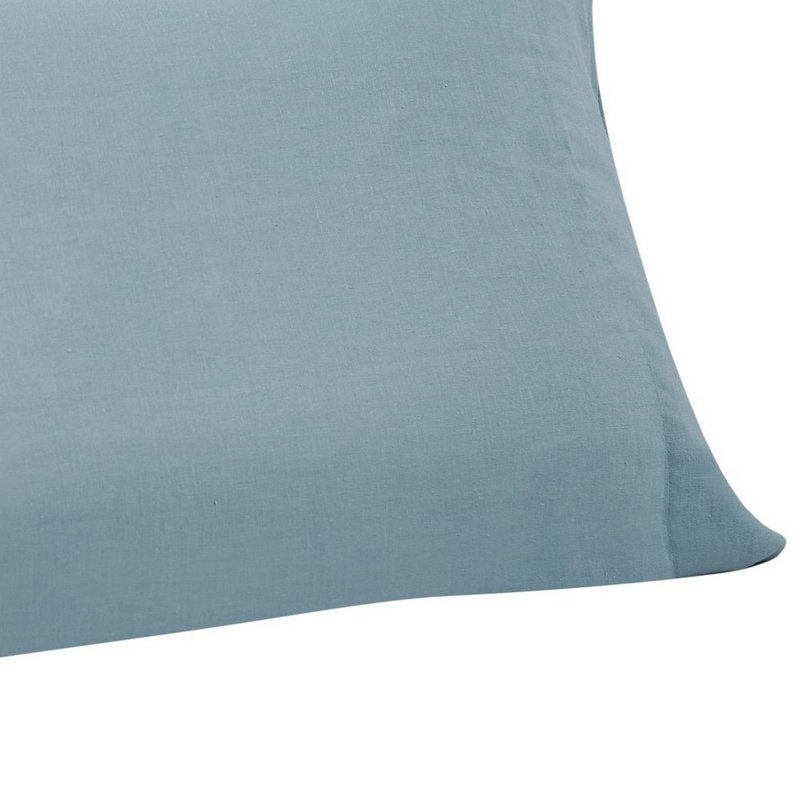 Light Blue Cotton Linen Blend Standard Pillowcase Pair