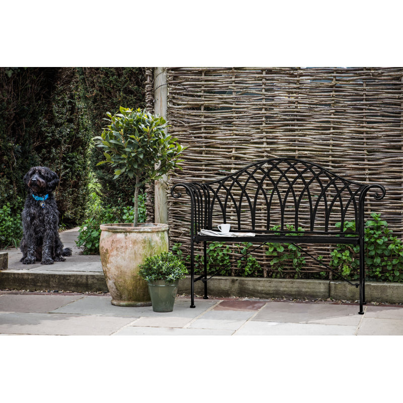 Fayetteville Metal Outdoor Bench, Noir
