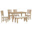 Mobilier de salle à manger de style rustique pour 6 avec banc - Table et chaises Options de sièges confortables-1617909246-1617909244