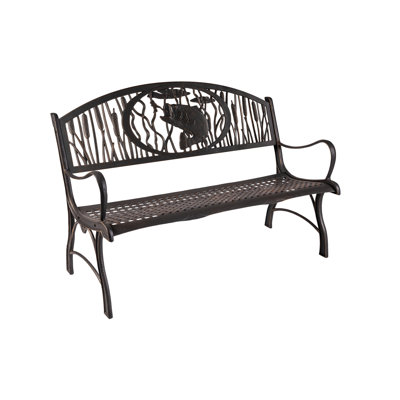 Lenhart Bass Cast Iron Park Bench by Rosecliff Heights