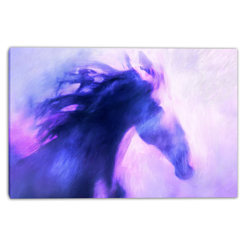 Art indigo sur toile tendue avec vent, L 48 po x H 36 po x P 1,5 po