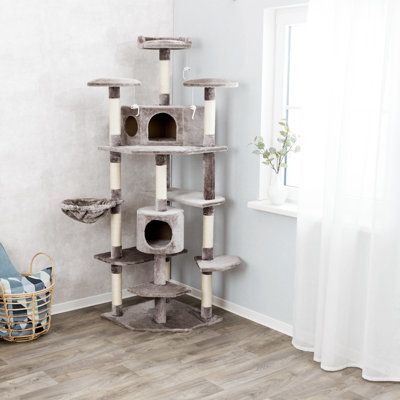 TRIXIE Roma 72" Cat Tower, 7-Level Sisal & Plush Cat Tree, Cat Scratcher 2-Condos Multiple Platforms Dangling Cat Toy