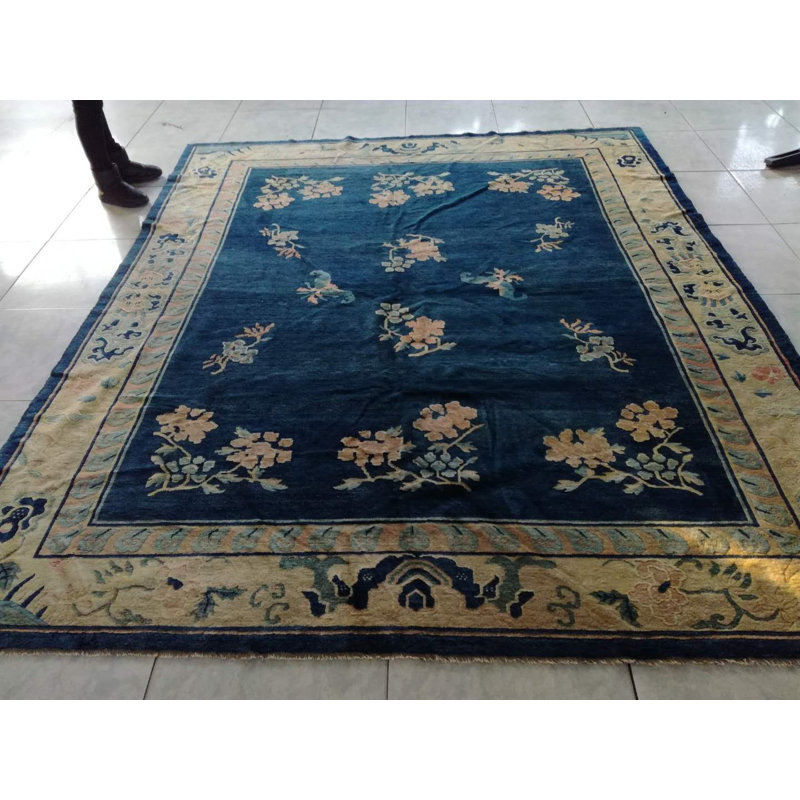 Antique Chinese - Peking Blue 1880s Rug